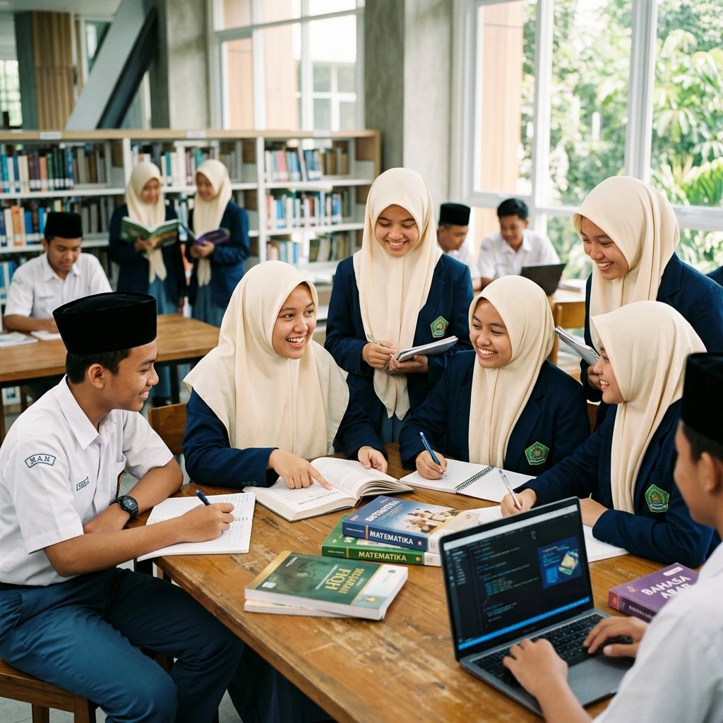 Siswa Madrasah Belajar